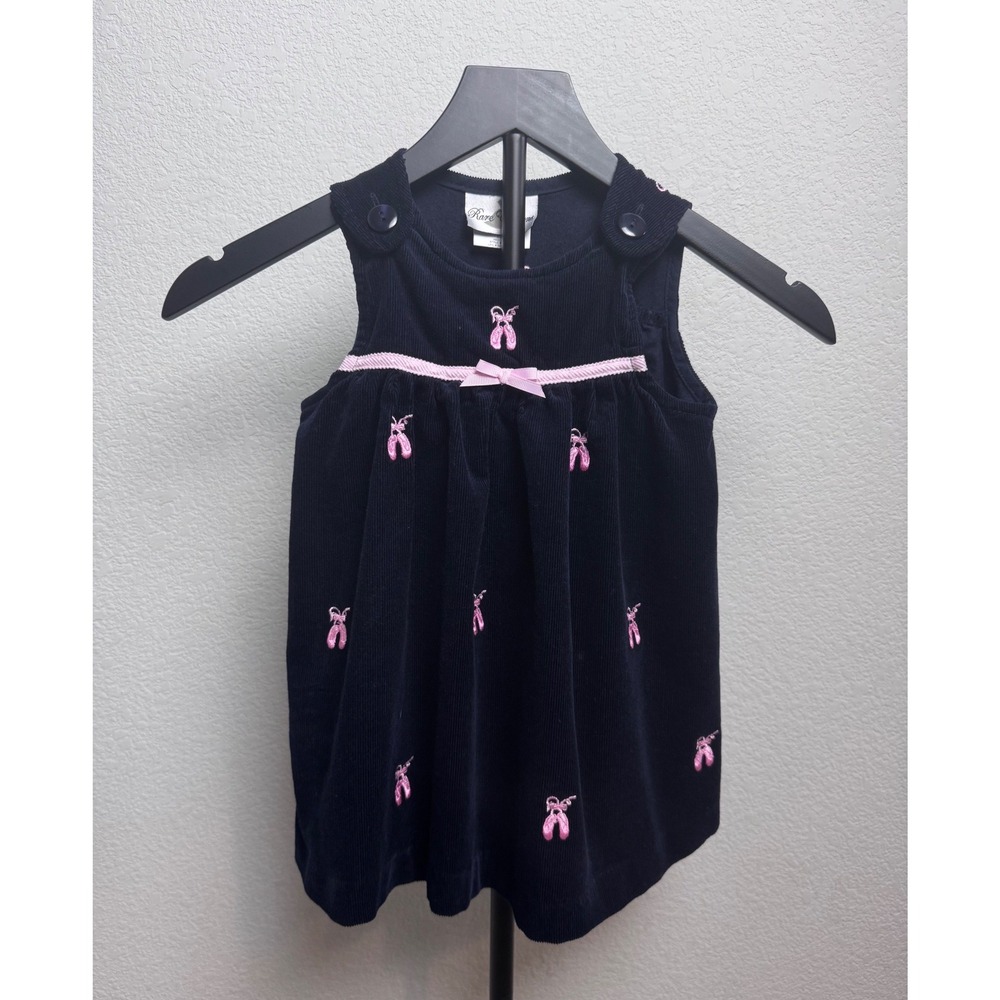Rare Editions Toddler Girls Navy Corduroy Ballet Slipper Jumper Dress 2T F201487